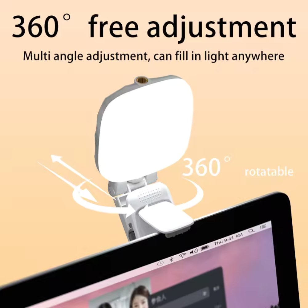 LED Clip-On Selfie Light with Adjustable Stand
