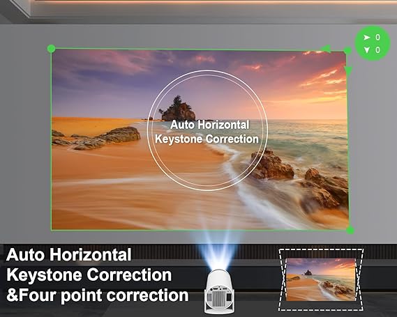Smart Mini Projector – 1080P, 4K Support, WiFi 6 & Bluetooth