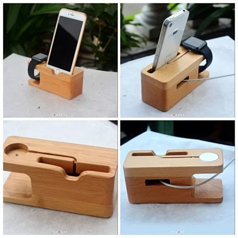 Wooden iPhone & Apple Watch Charging Dock