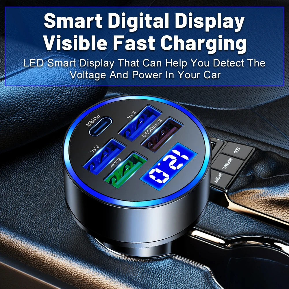 5-Port Fast USB Car Charger