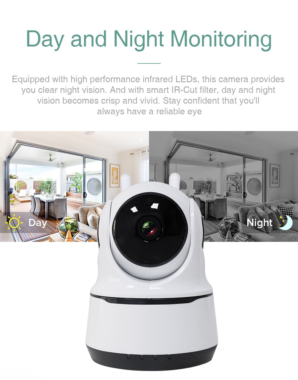 1080P Wireless Security Camera with Night Vision & Motion Alerts