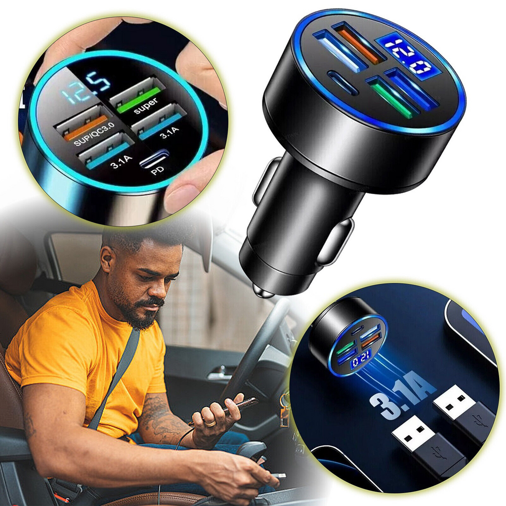 5-Port Fast USB Car Charger