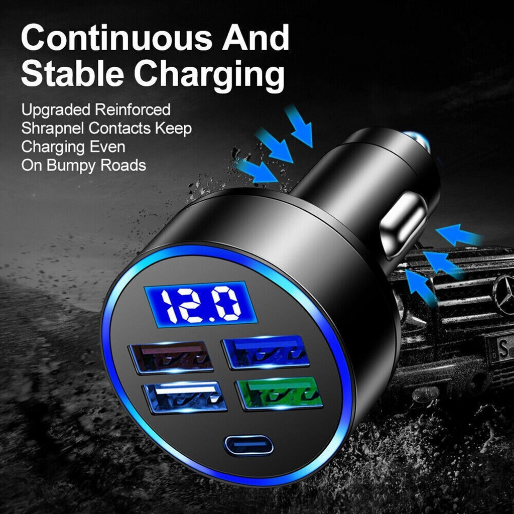 5-Port Fast USB Car Charger