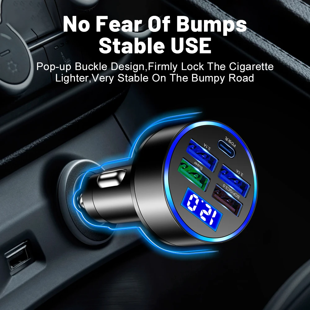 5-Port Fast USB Car Charger
